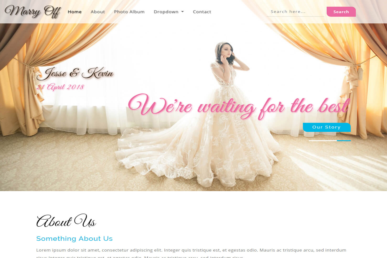 Marry Off Wedding Bootstrap Responsive Web Template Free Download